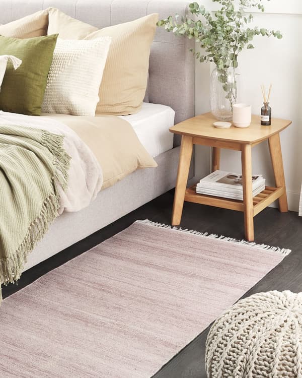Gulvteppe Beige 80 x 150 cm Resirkulert Innendørs Utendørs med frynser