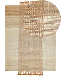 Miniatyrbilde 1 av 7: Gulvteppe Beige Jute 160 x 230 cm Juteteppe Geometrisk mønster Håndvevd Boho Soverom Stue