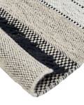 Miniatyrbilde 6 av 6: Gulvteppe Beige Svart Ull 140 x 200 cm Ullteppe Håndvevd Teppe med dusker