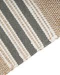 Miniatyrbilde 5 av 7: Gulvteppe Beige Grå 80 x 150 cm Juteteppe Stripete mønster Håndvevd Boho