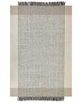 Miniatyrbilde 4 av 7: Gulvteppe Beige Svart 200 x 300 cm Ullteppe Håndvevd Teppe med dusker