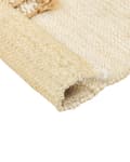 Miniatyrbilde 6 av 7: Gulvteppe Beige Jute 80 x 150 cm Juteteppe Geometrisk mønster Håndvevd Boho Soverom Stue