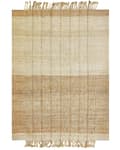 Miniatyrbilde 4 av 7: Teppe Beige Jute 160 x 230 cm Frynser Håndvevd Boho Dekorativt Tekstil Soverom Stue
