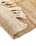 Miniatyrbilde 7 av 7: Teppe Beige Jute 160 x 230 cm Frynser Håndvevd Boho Dekorativt Tekstil Soverom Stue