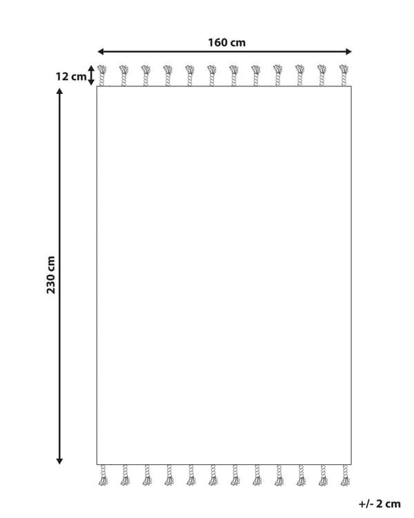 Teppe Off White 160 x 230 cm Frynser Stripete mønster Moderne Dekorativt Tekstil Utendørs Innendørs