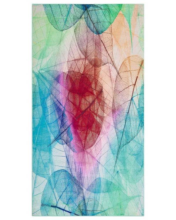 Teppe Flerfarget Polyester 80 x 150 cm Bladmønster Lav luv Moderne stil
