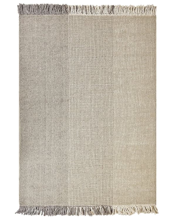 Gulvteppe Grå Ull 160 x 230 cm Ullteppe Håndvevd Dusker Soverom Stue