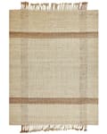 Miniatyrbild 4 av 7: Matta Beige Jute 160 x 230 cm Rektangulär med Fransar Geometriskt Mönster Handvävd Boho-stil Sovrum Vardagsrum