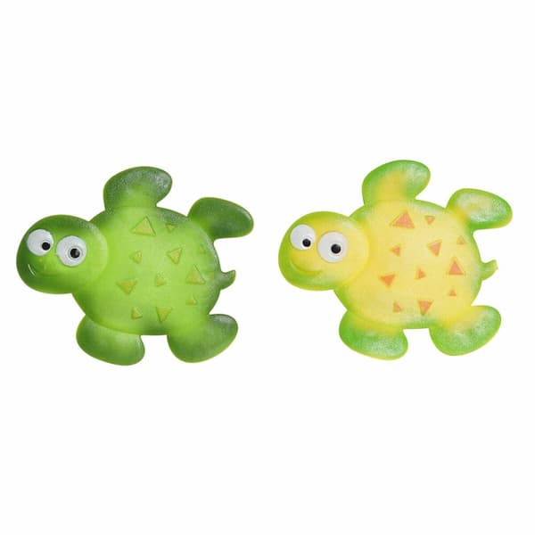 Badrumsmatta DKD Home Decor 11,5 x 1 x 10 cm Grön Gul Barn Sköldpadda PVC 10 cm (2 antal)