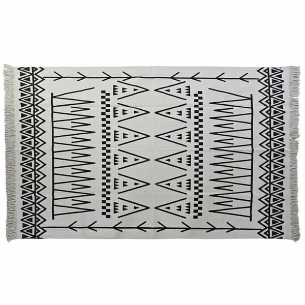 Matta DKD Home Decor 160 x 250 x 0,7 cm Svart Polyester Bomull Vit Ikat Boho