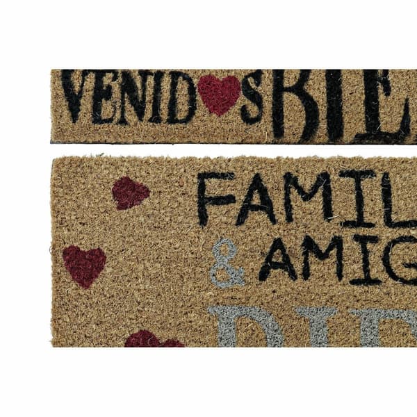 Dörrmatta DKD Home Decor Röd Svart Brun Gummi 2 antal Urban Kokosfiber (60 x 40 x 1,5 cm)