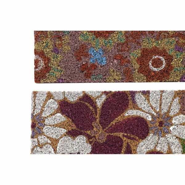 Dörrmatta DKD Home Decor Gummi Multicolour 2 antal Kokosfiber (60 x 40 x 1,5 cm)
