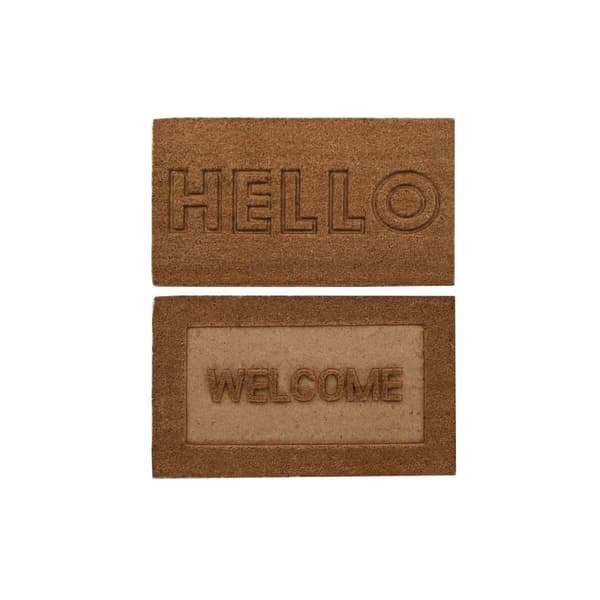 Dörrmatta DKD Home Decor Brun Gummi Kokosnöt (75 x 45 x 2,3 cm) (2 antal)