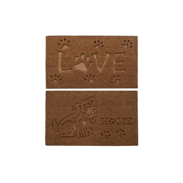 Dörrmatta DKD Home Decor Brun Gummi Kokosnöt (75 x 45 x 2,3 cm) (2 antal)