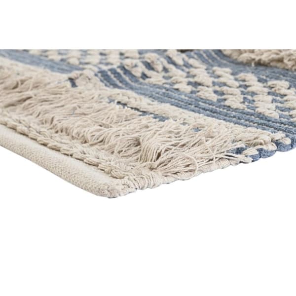 Matta DKD Home Decor 230 x 160 x 2 cm Blå Bomull Vit Boho