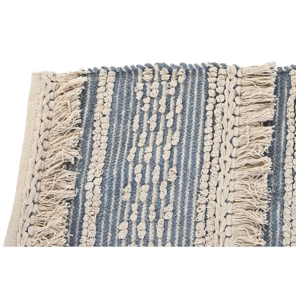 Matta DKD Home Decor 180 x 120 x 2 cm Blå Bomull Vit Boho