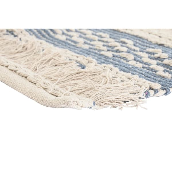 Matta DKD Home Decor 180 x 120 x 2 cm Blå Bomull Vit Boho