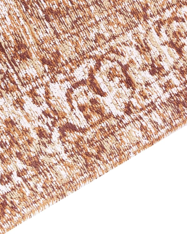 Matto oranssi puuvilla polyesteri 200 x 300 cm koristeellinen kuviointi vintage tyyli