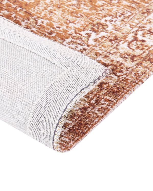 Matto oranssi puuvilla polyesteri 200 x 300 cm koristeellinen kuviointi vintage tyyli