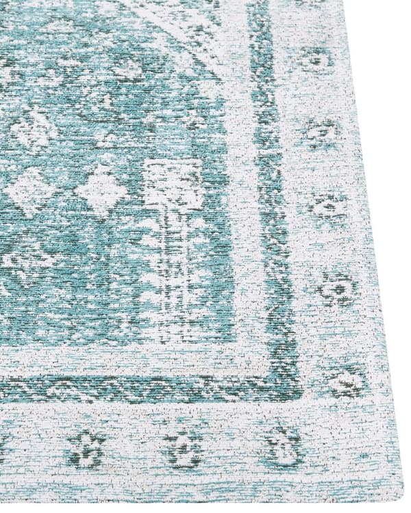 Matto mintunvihreä puuvilla polyesteri 160 x 230 cm koristeellinen kuviointi vintage tyyli