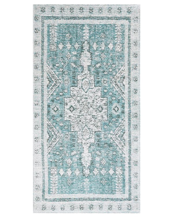 Matto mintunvihreä puuvilla polyesteri 80 x 150 cm koristeellinen kuviointi vintage tyyli