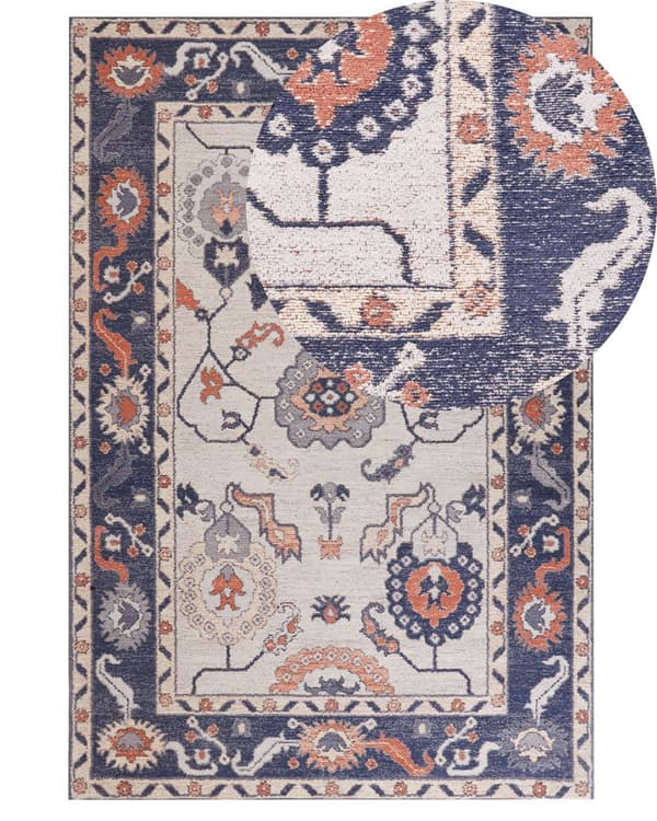 Matto monivärinen puuvilla polyesteri 200 x 300 cm värikäs kuviointi vintage tyyli