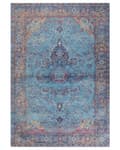 Pikkukuva 1 / 8: Matto sininen puuvilla polyesteri 160 x 230 cm koristeellinen kuvio vintage tyyli