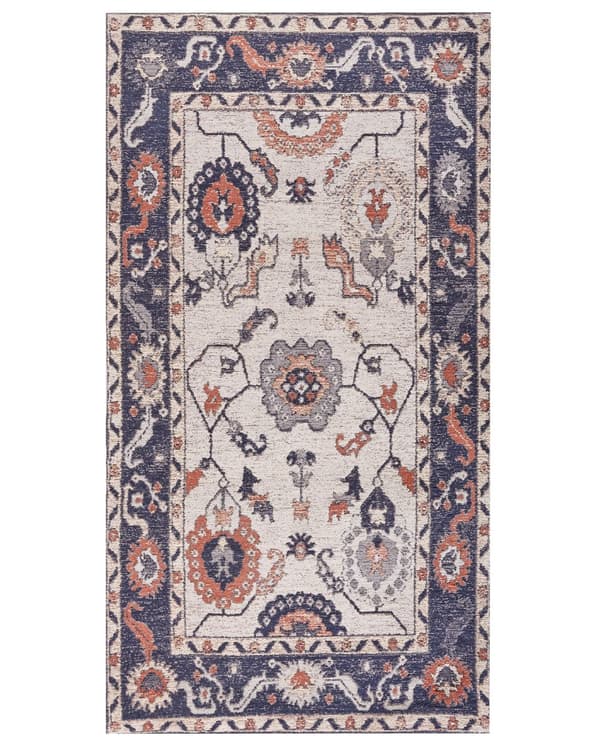 Områdetæppe Flerfarvet bomuldspolyester 80 x 150 cm Orientalsk mønster Distressed Vintage Decor