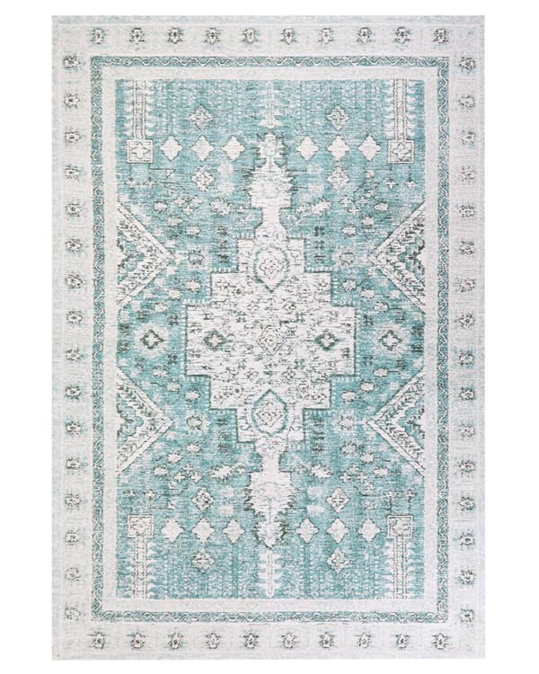 Område Tæppe Mintgrøn Bomuld Polyester 200 x 300 cm Orientalsk mønster Distressed Vintage Decor