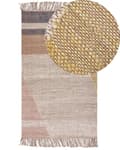 Miniatyrbilde 1 av 7: Teppe Brun Jute 80 x 150 cm Geometrisk mønster Rustikk Boho Dekorasjon Tekstiler