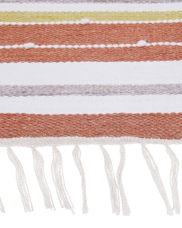 Teppe Flerfarget 160 x 230 cm Stripete mønster Syntetisk materiale Frynser Innendørs Utendørs Dekorativt Tekstiler