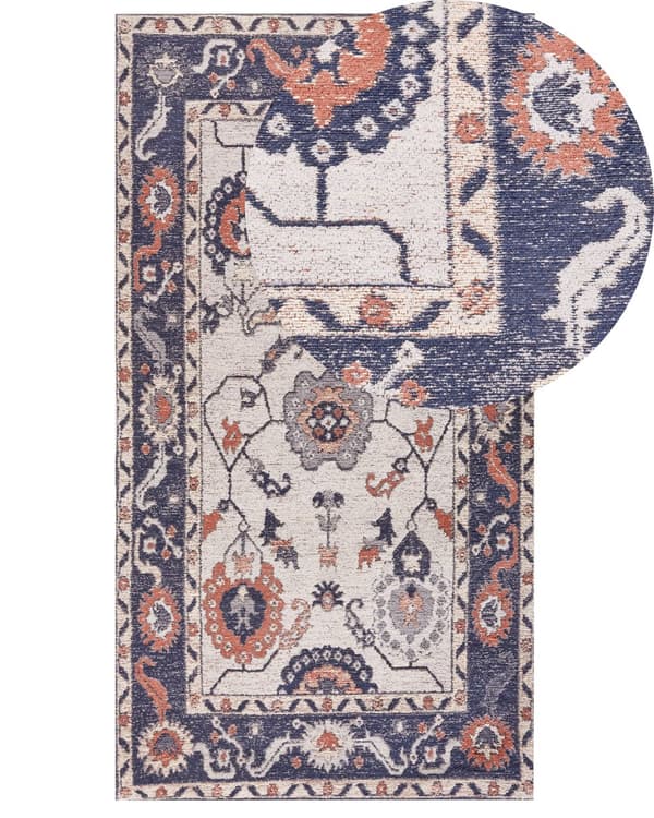 Matta Flerfärgad Bomull Polyester 80 x 150 cm Orientaliskt Mönster Vintage Heminredning