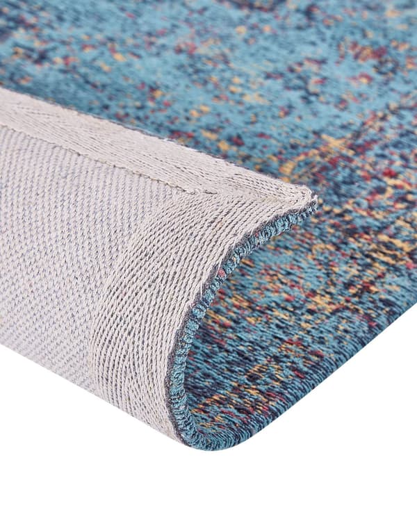 Matta Blå Bomull Polyester 160 x 230 cm Orientaliskt Mönster Vintage Heminredning