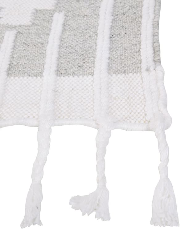Tæppe Grå og Hvid 160 x 230 cm Syntetisk Materiale Dekorative Kvaster Indisk stil Indendørs Udendørs