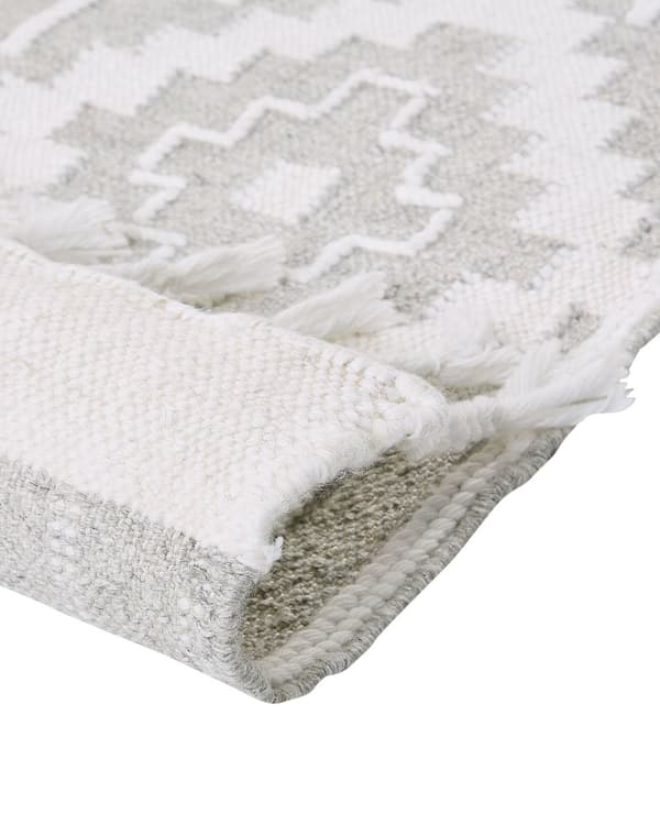 Tæppe Grå og Hvid 160 x 230 cm Syntetisk Materiale Dekorative Kvaster Indisk stil Indendørs Udendørs
