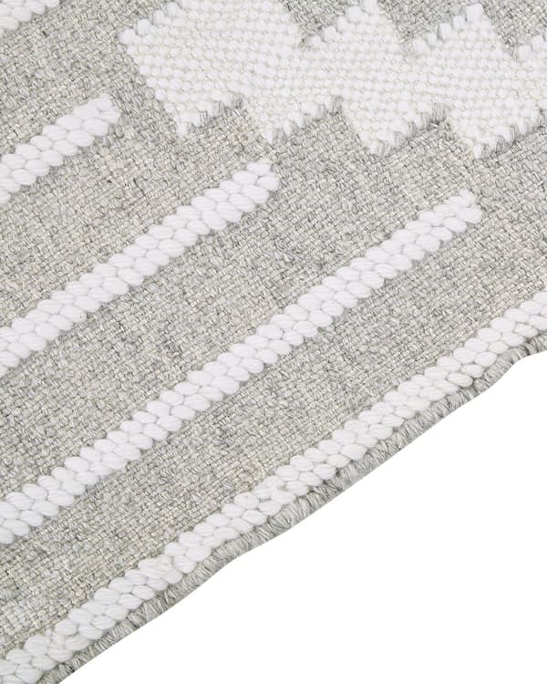 Matta Grå och Vit 160 x 230 cm Syntetiskt Material Dekorativa Tofsar Indisk stil Inomhus Utomhus
