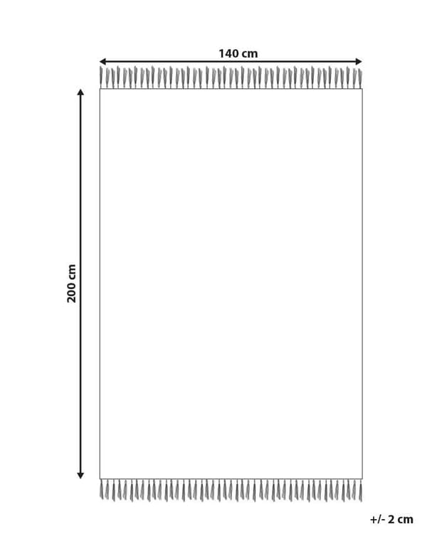 Matta Flerfärgad 140 x 200 cm Syntetiskt Material Dekorativa Tofsar Indisk Stil Inomhus Utomhus