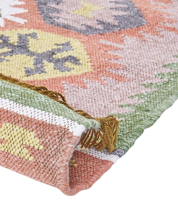 Matta Flerfärgad 80 x 150 cm Syntetiskt Material Dekorativa Tofsar Indisk Stil Inomhus Utomhus