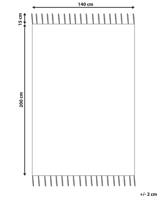 Matta Grå och Vit 140 x 200 cm Syntetiskt Material Dekorativa Tofsar Indisk stil Inomhus Utomhus