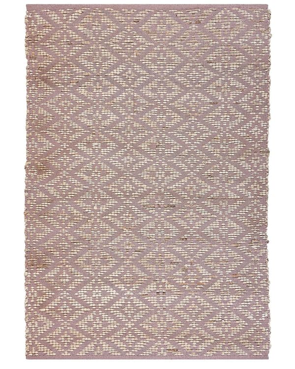 Matto beige vaaleanpunainen 160 x 230 cm puuvilla juutti geometrinen kuviointi käsintehty boho
