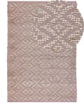 Pikkukuva 1 / 8: Matto beige vaaleanpunainen 160 x 230 cm puuvilla juutti geometrinen kuviointi käsintehty boho