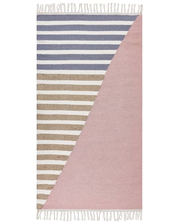 Matto monivärinen 80 x 150 cm villa juutti raidallinen suorakulmio käsintehty boho
