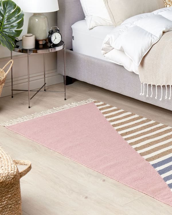 Matto monivärinen 80 x 150 cm villa juutti raidallinen suorakulmio käsintehty boho