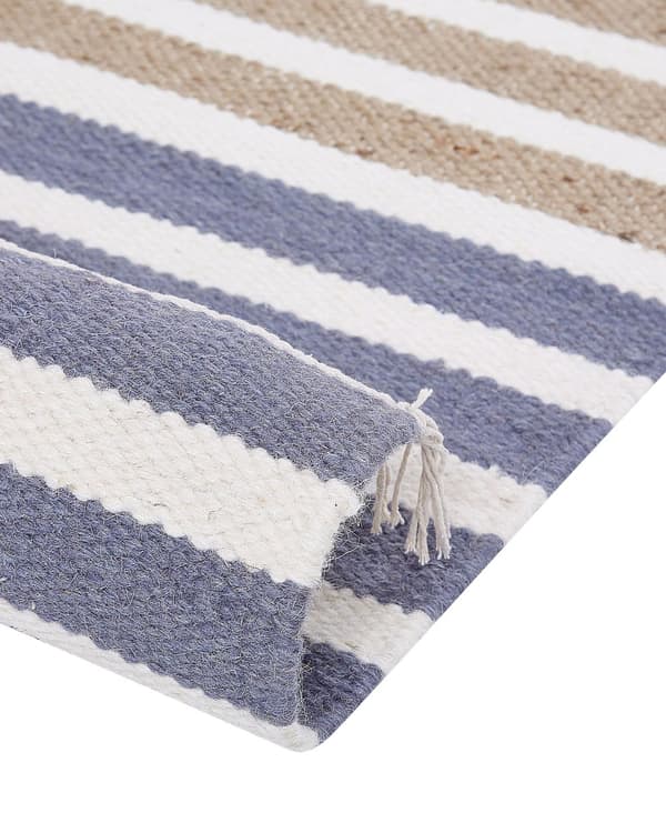 Matta Flerfärgad Ull Jute 160 x 230 cm Rektangulär Handvävd med Tofsar Modern Design