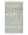 Miniatyrbillede 1 af 6: Område Tæppe Håndvævet Tæppe Lysegrøn Polyester 80 x 150 cm Rektangel Abstrakt Mønster med Kvaster Rektangulært Boho Indendørs Udendørs