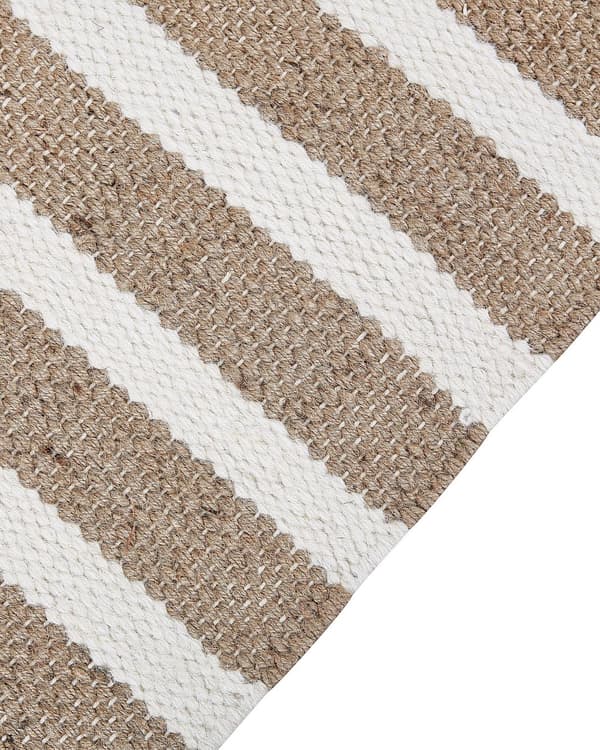 Område Tæppe Multifarvet Uld og Jute 140 x 200 cm Rektangulært Håndvævet med Kvaster Moderne Design