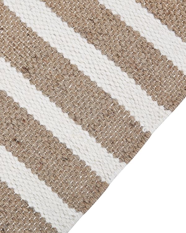 Område Tæppe Multifarvet Uld og Jute 140 x 200 cm Rektangulært Håndvævet med Kvaster Moderne Design