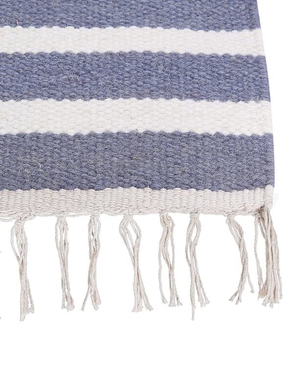 Område Tæppe Multifarvet Uld og Jute 140 x 200 cm Rektangulært Håndvævet med Kvaster Moderne Design