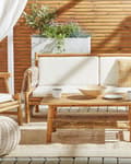 Miniatyrbillede 5 af 9: Område Tæppe Beige Jute 160 x 230 cm Rektangulært med Kvaster Geometrisk Mønster Håndvævet Boho Style Soveværelse Stue