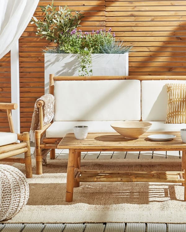 Område Tæppe Beige Jute 160 x 230 cm Rektangulært med Kvaster Geometrisk Mønster Håndvævet Boho Style Soveværelse Stue